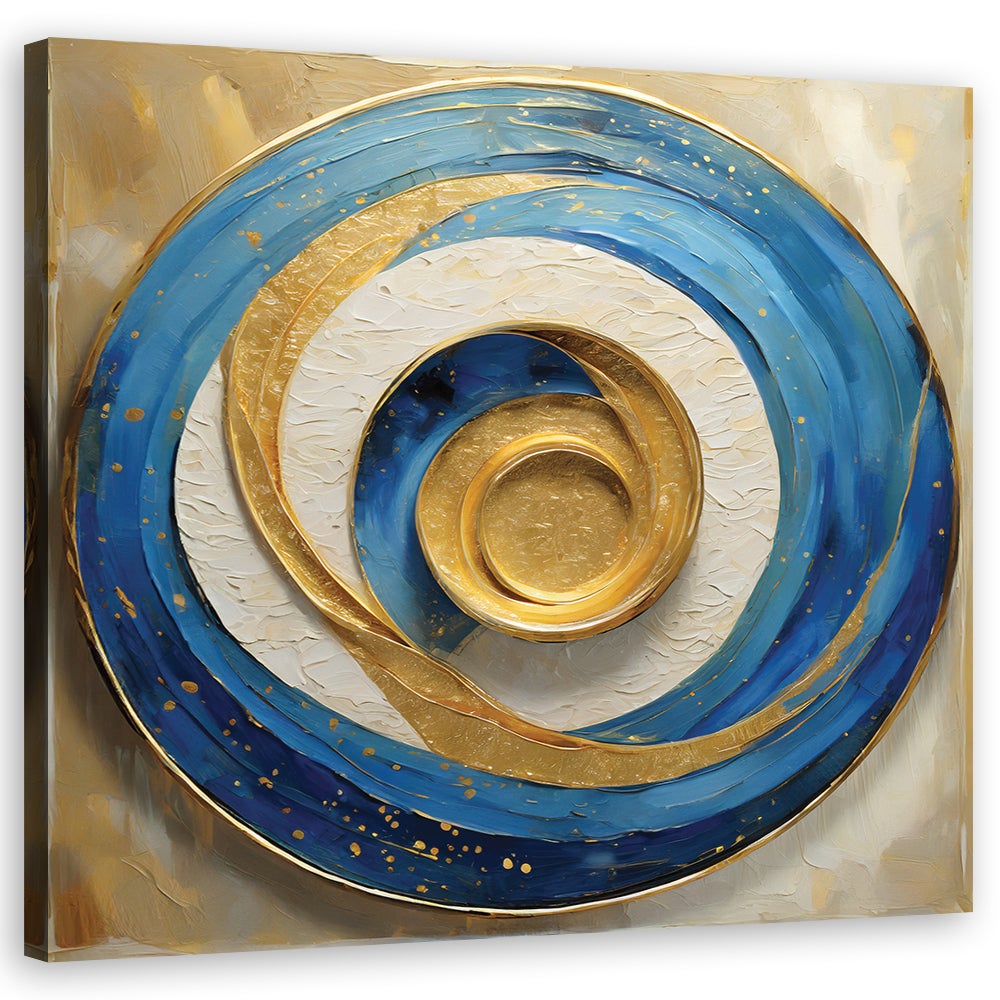 Obraz na płótnie, Niebieska Abstrakcja Okrągła 60x60