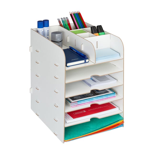 Organizer Da Scrivania A 5 Cassetti - Per Documenti A4, Cancelleria, Nero, 24x26x34 Cm - Foto 9