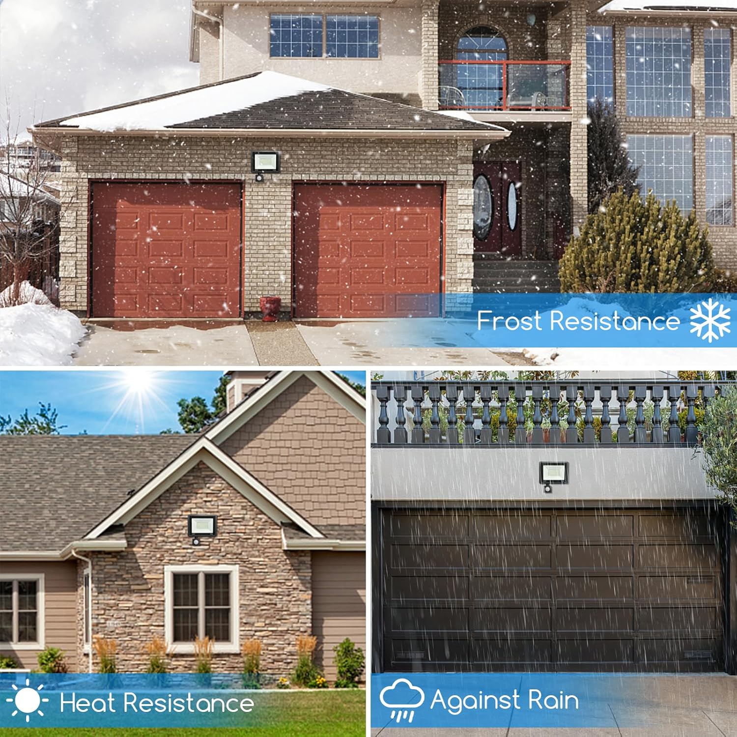 Projecteur LED d'extérieur 50 W, éclairage de sécurité extérieur avec détecteur de mouvement, 4&nbsp;500 lumens, 6&nbsp;500 K,PIR,IP66, lumière du jour étanche - 4