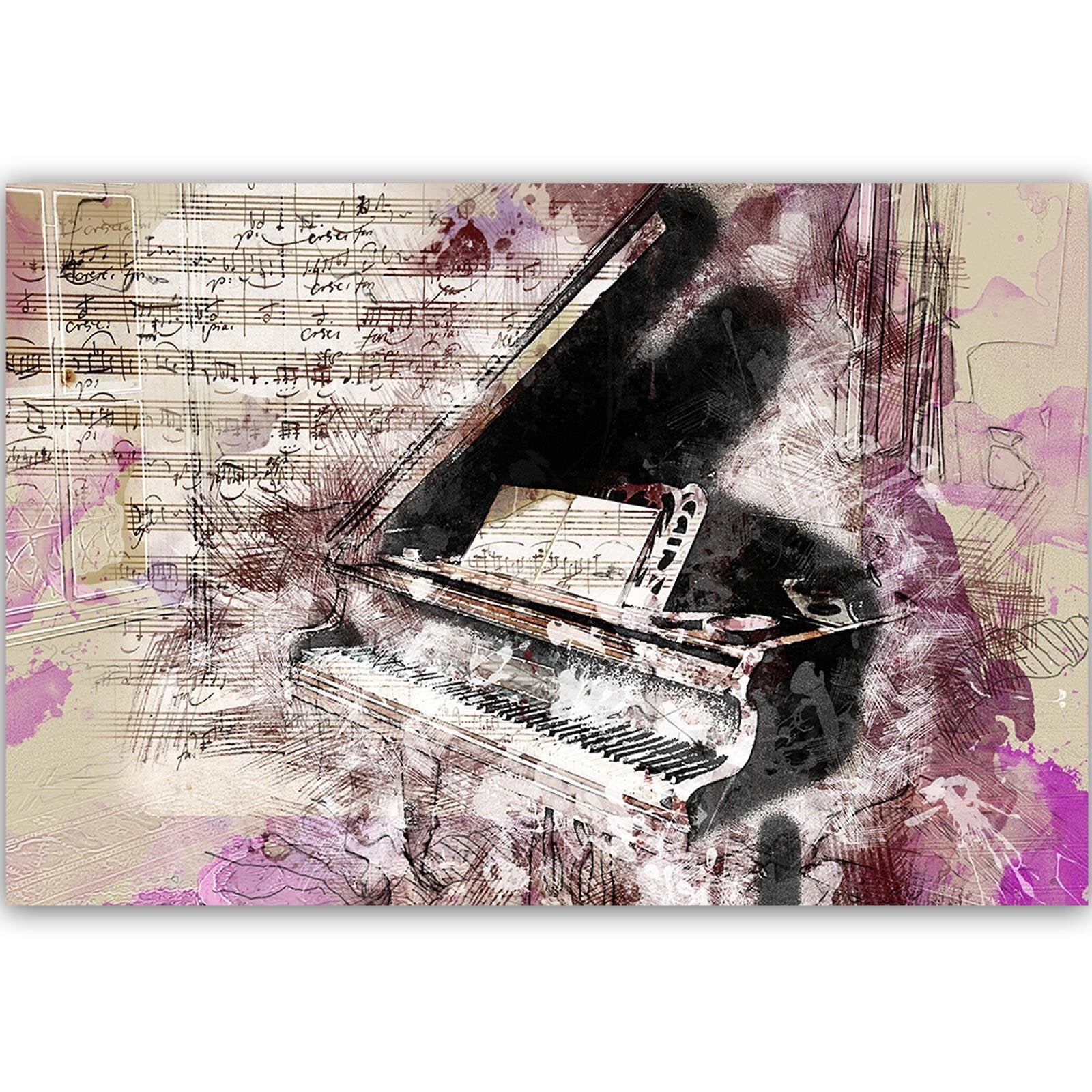 Tableau abstraction piano - 90 x 60 cm - 2