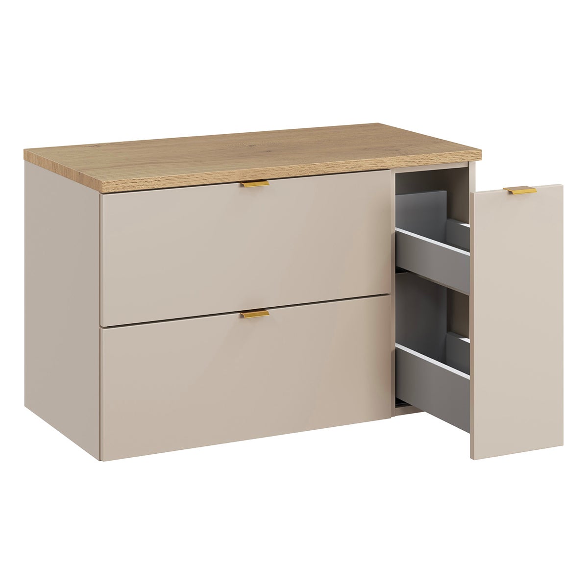 Set di mobili da bagno con lavabo Azel cachemire 80cm - 3