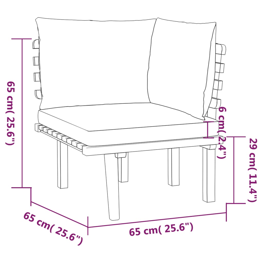 Salon bas de jardin en Bois Marron 6 personnes - 6