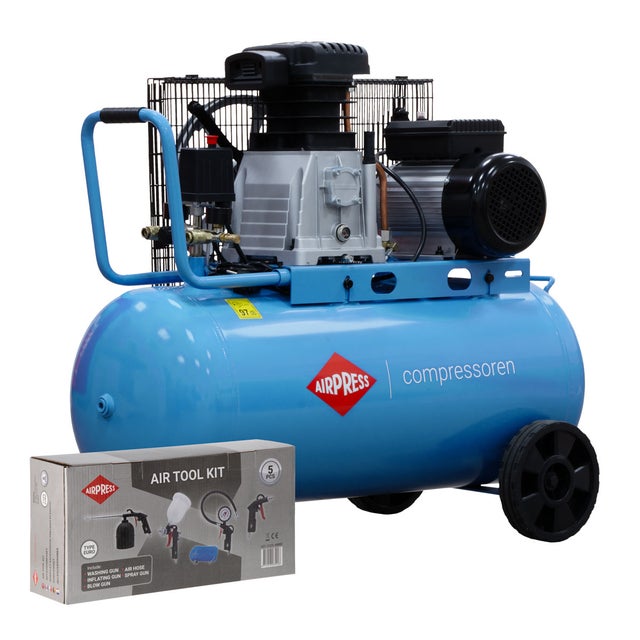 COMPRESOR DE AIRE DE DOS PISTONES AIRPRESS HL 340-90 10 BAR 3 CV / 2,2 KW 230 V 272 L/MIN 90 L