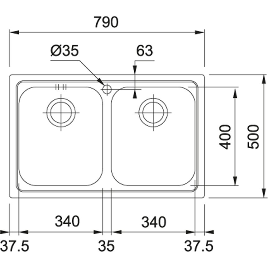 Franke Logica Line LLX 620 Evier à Poser Rectangulaire Acier Inoxydable ...