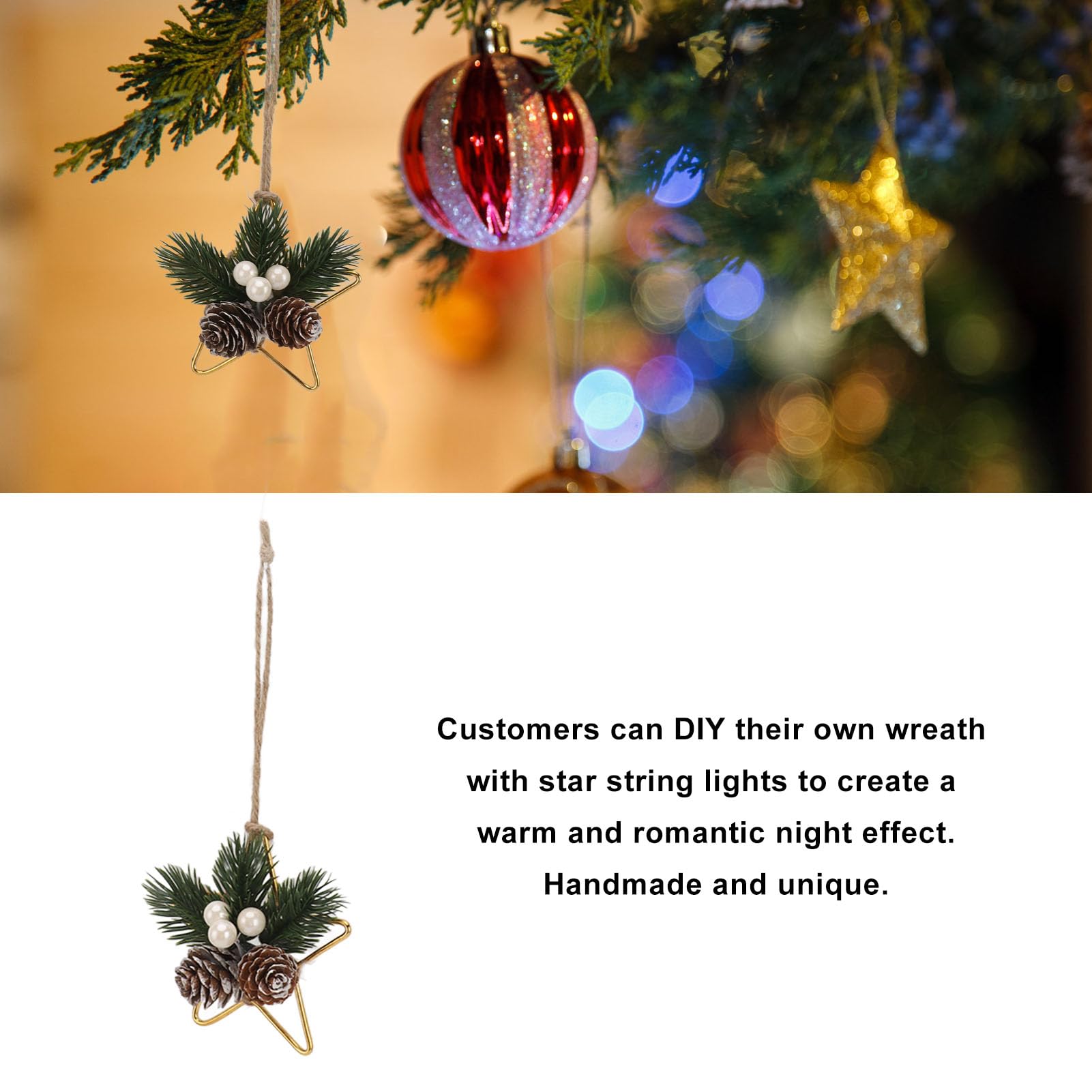 Natal pendurado grinalda decorativa artesanal única pinha decoração de parede para decorações de quarto de férias de aniversá - 3