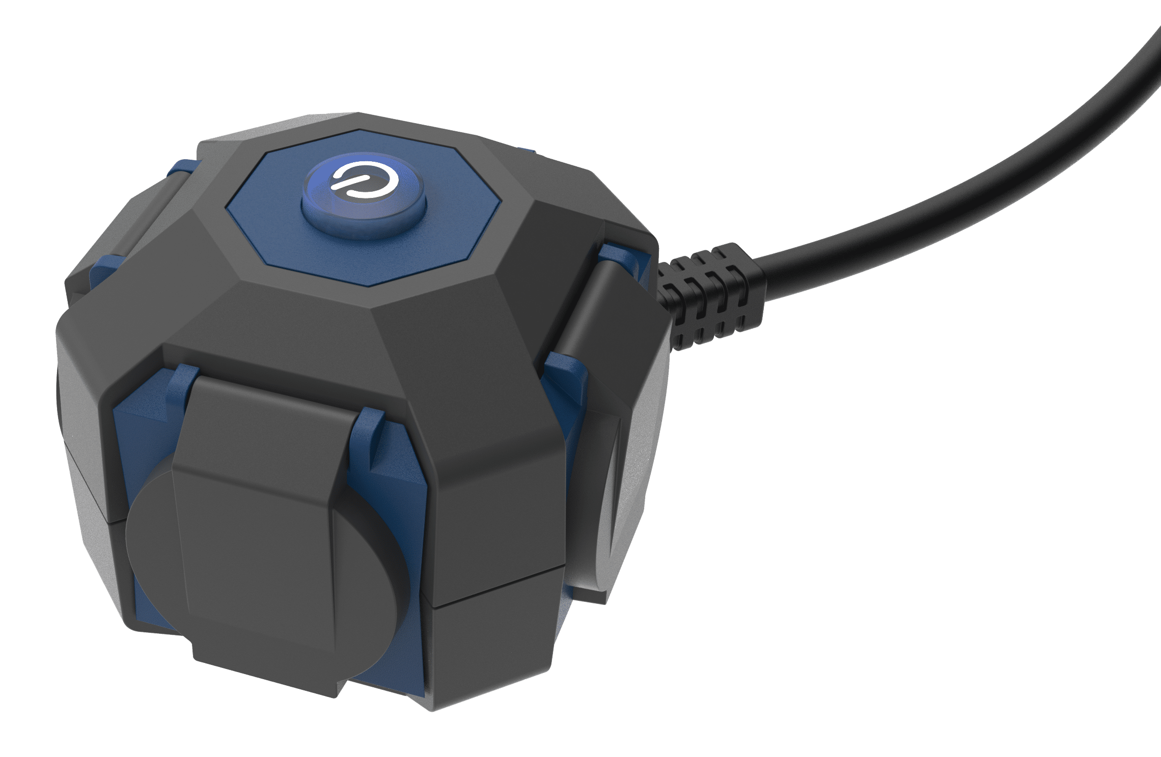 Rallonge électrique 4 prises avec couvercle et crochet de suspension ...