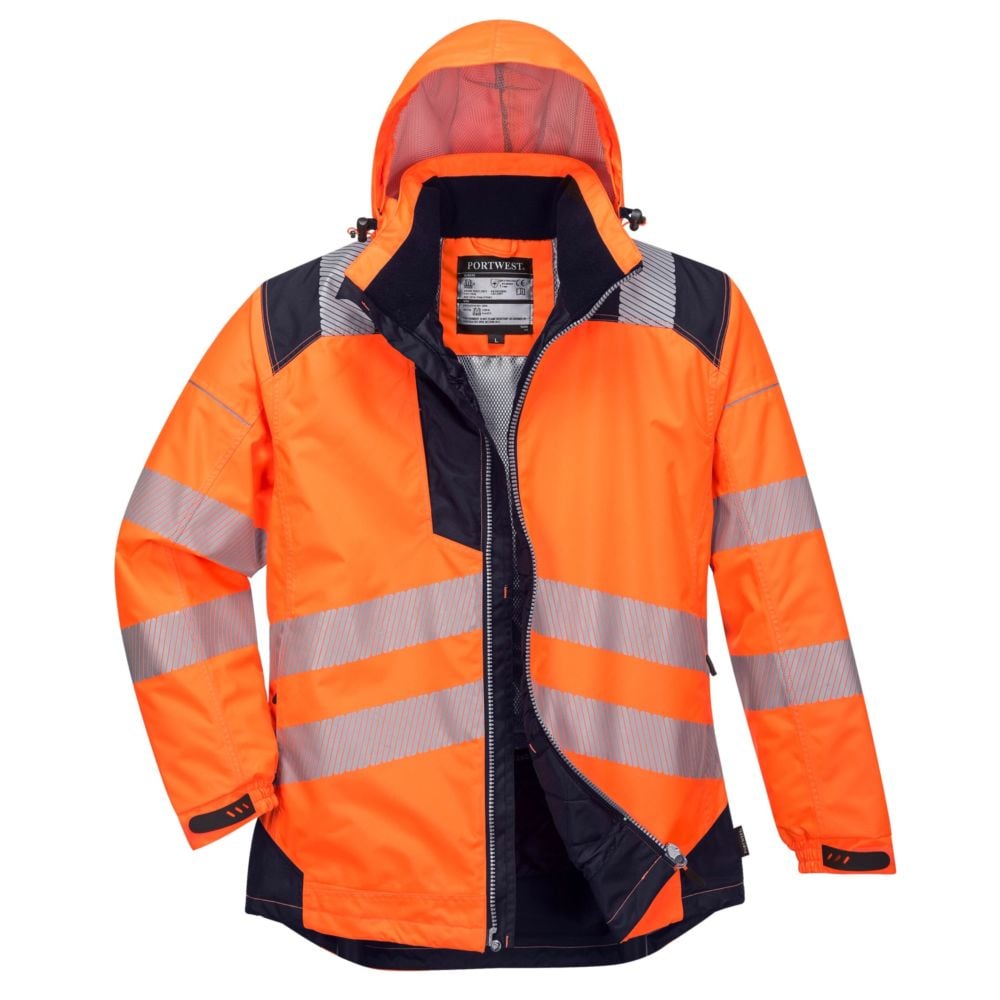 Veste de pluie haute visibilité Portwest VISION Orange / Noir 3XL - 3