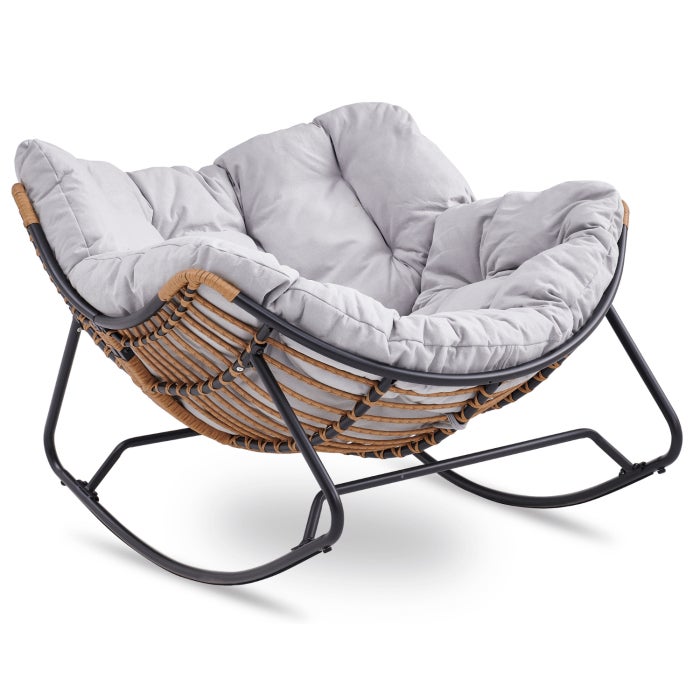 Fotel Leżak Ogrodowy Bujany Bujak Leżanka Do Salonu Na Taras ELTON Szary