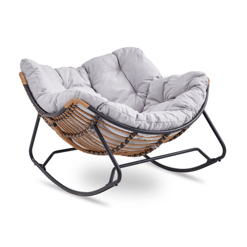 Fotel Leżak Ogrodowy Bujany Bujak Leżanka Do Salonu Na Taras ELTON Szary