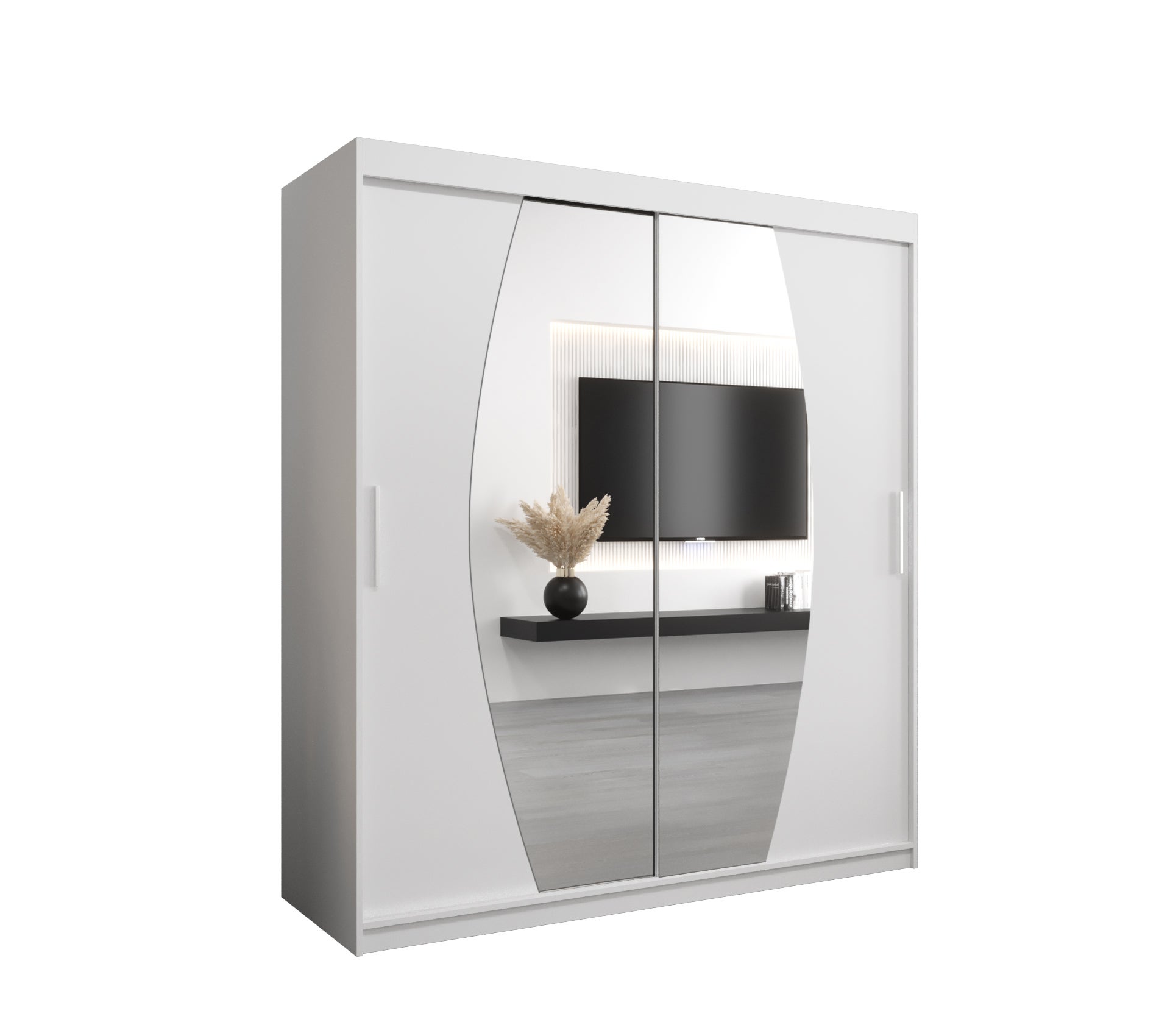 Szafa przesuwna garderoba ELYPSE 180 x 62 x 200 cm Biały - Abiks Meble