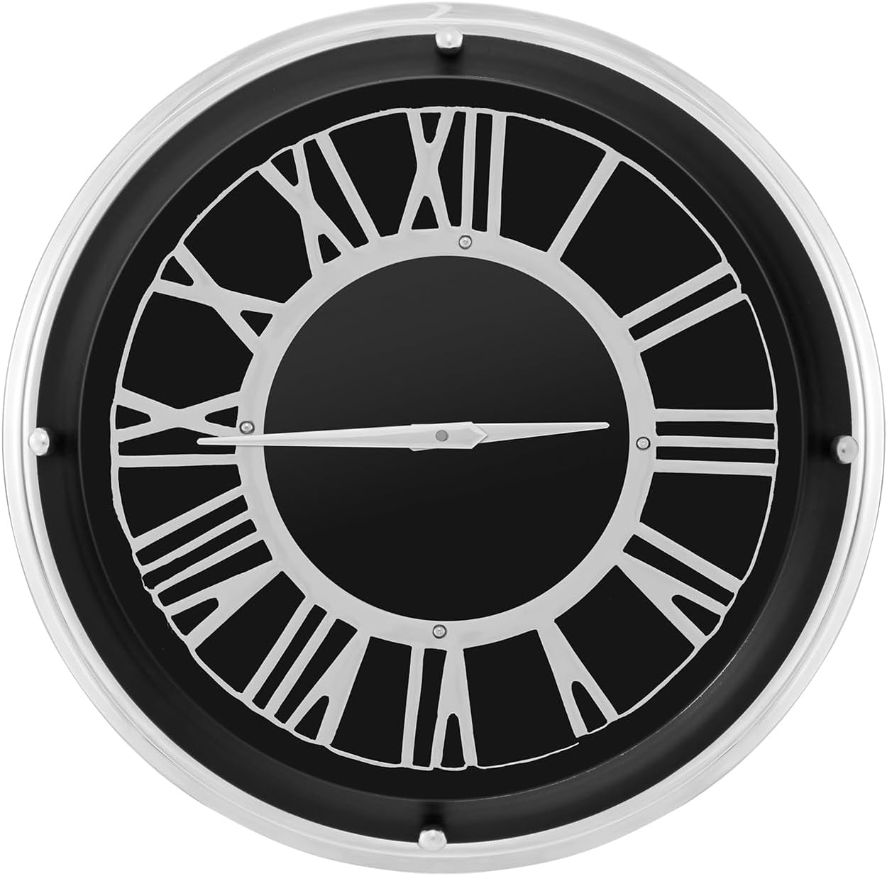 Horloge Murale Ronde Silencieuse - 22,9 Cm - Chiffres Arabes - Mouvement Quartz - Pile AA Non Fournie