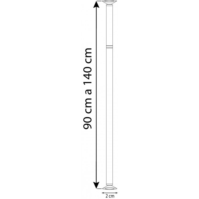 Tringle à Rideau Sans Perçage Ø20 mm - 90 à 140 cm - 4