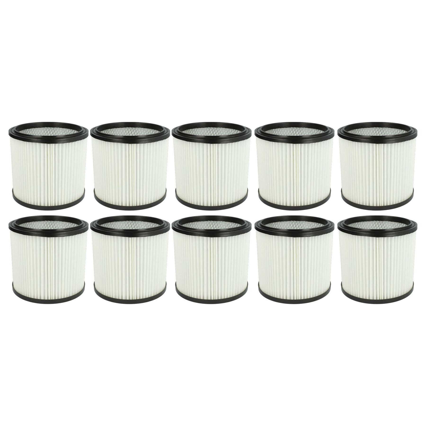 vhbw 10x filtre plissé compatible avec Einhell NTS 1600, 1400, 1500 aspirateur - blanc - 6