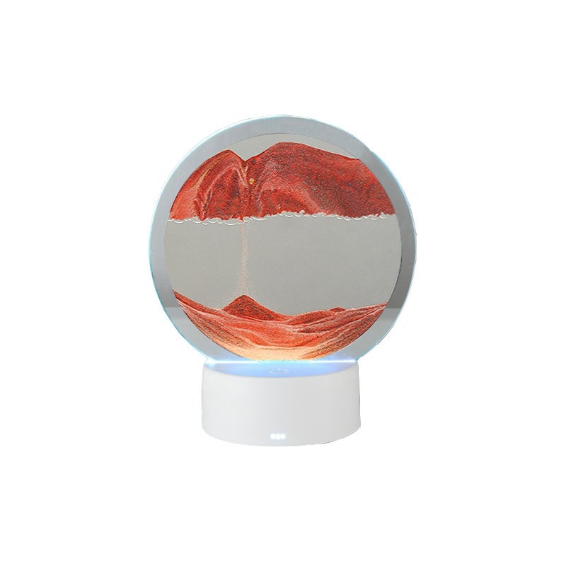 Lampa klepsydra do salonu i biura, dekoracja biurka, ozdoby z piasku kwarcowego, lampka nocna, czerwona