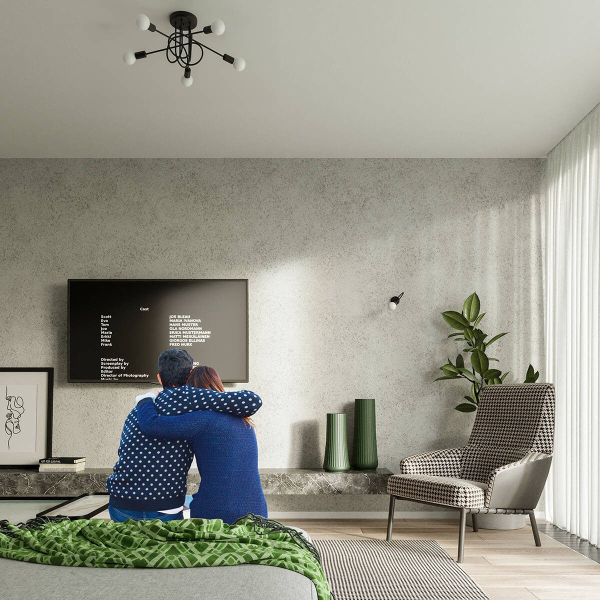 Lampa sufitowa wisząca Loop czarna 3xE27x15W industrialna wym: 35 x 45 x 45 cm metal Sollux Lighting - 7