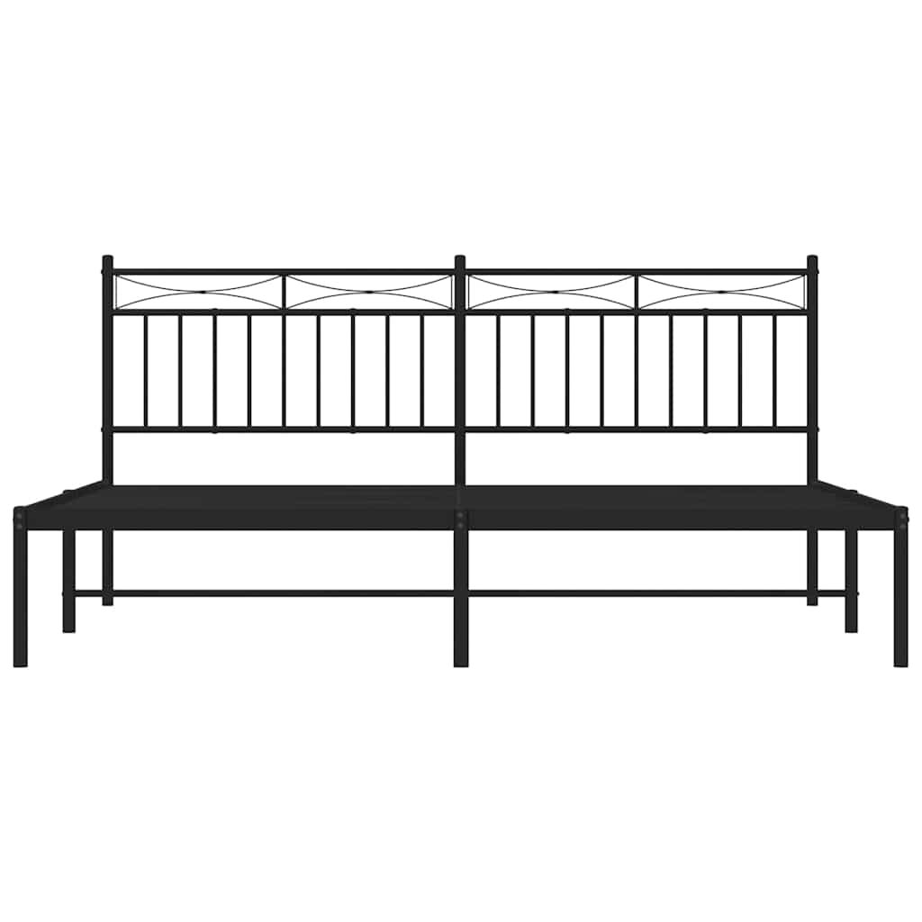 Estructura cama sin colchón con cabecero metal negro 183x213 cm vidaXL - 6