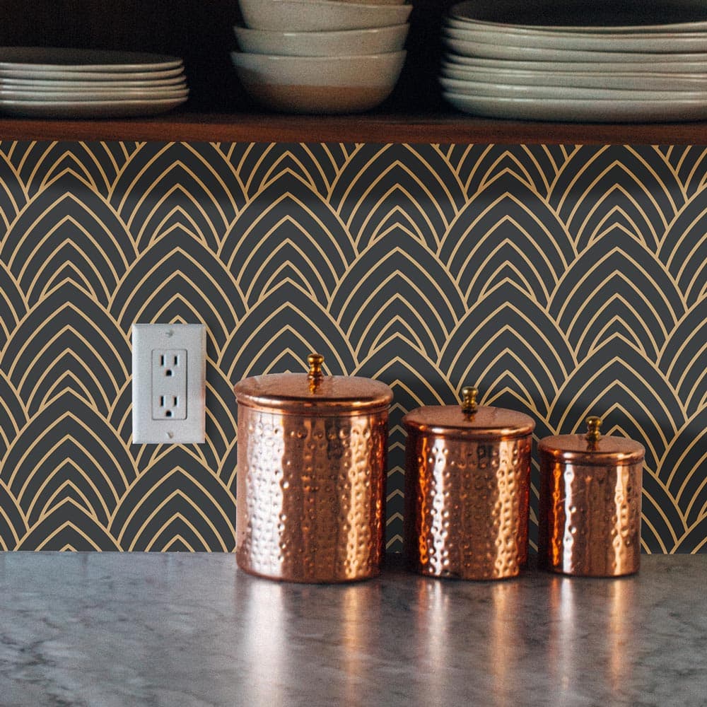 Salpicadero de cocina adhesivo art deco - 100 x 50 cm