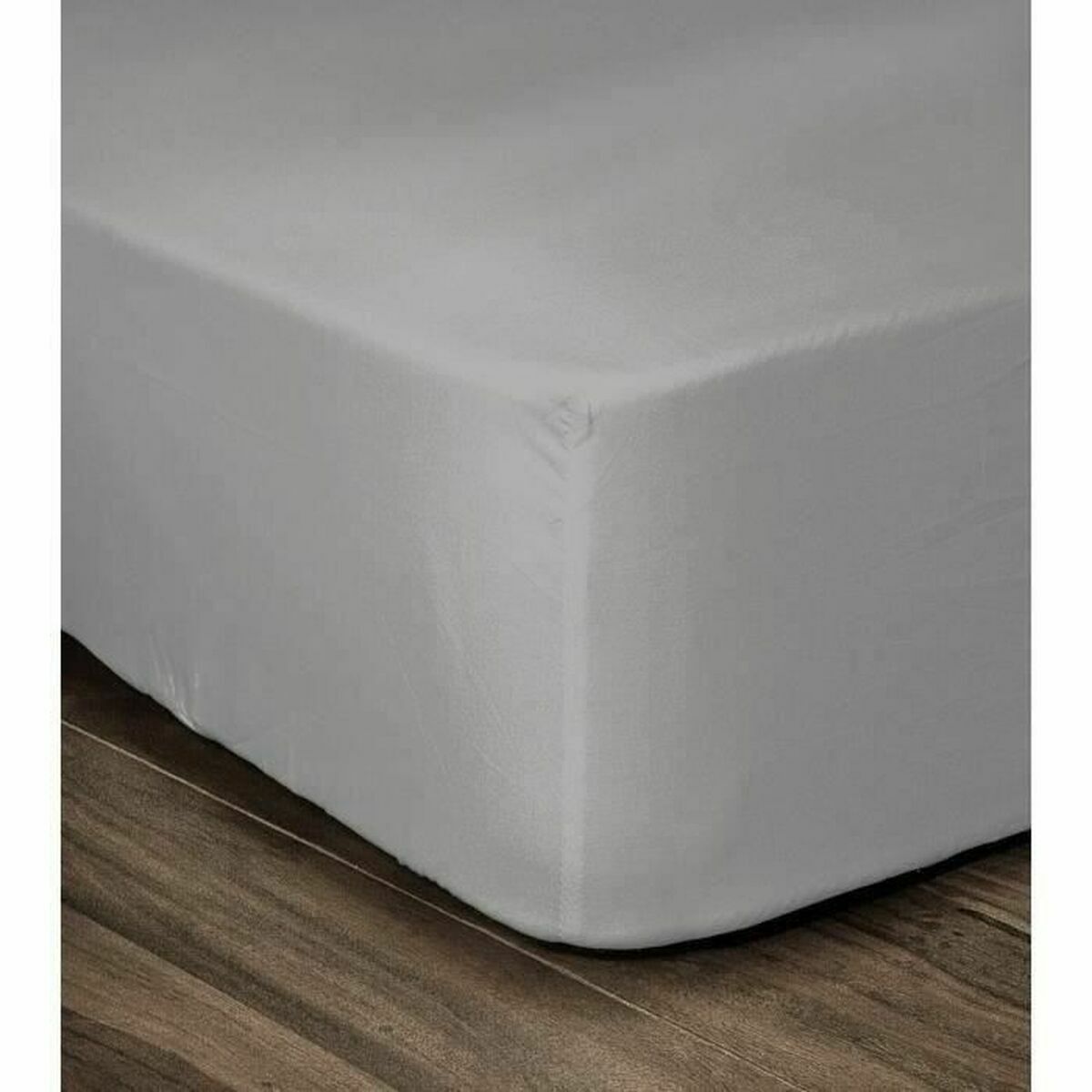 Drap Housse 100% Coton 180 x 200 cm - Bonnet 35 cm - Gris clair - LOVELY HOME - 4