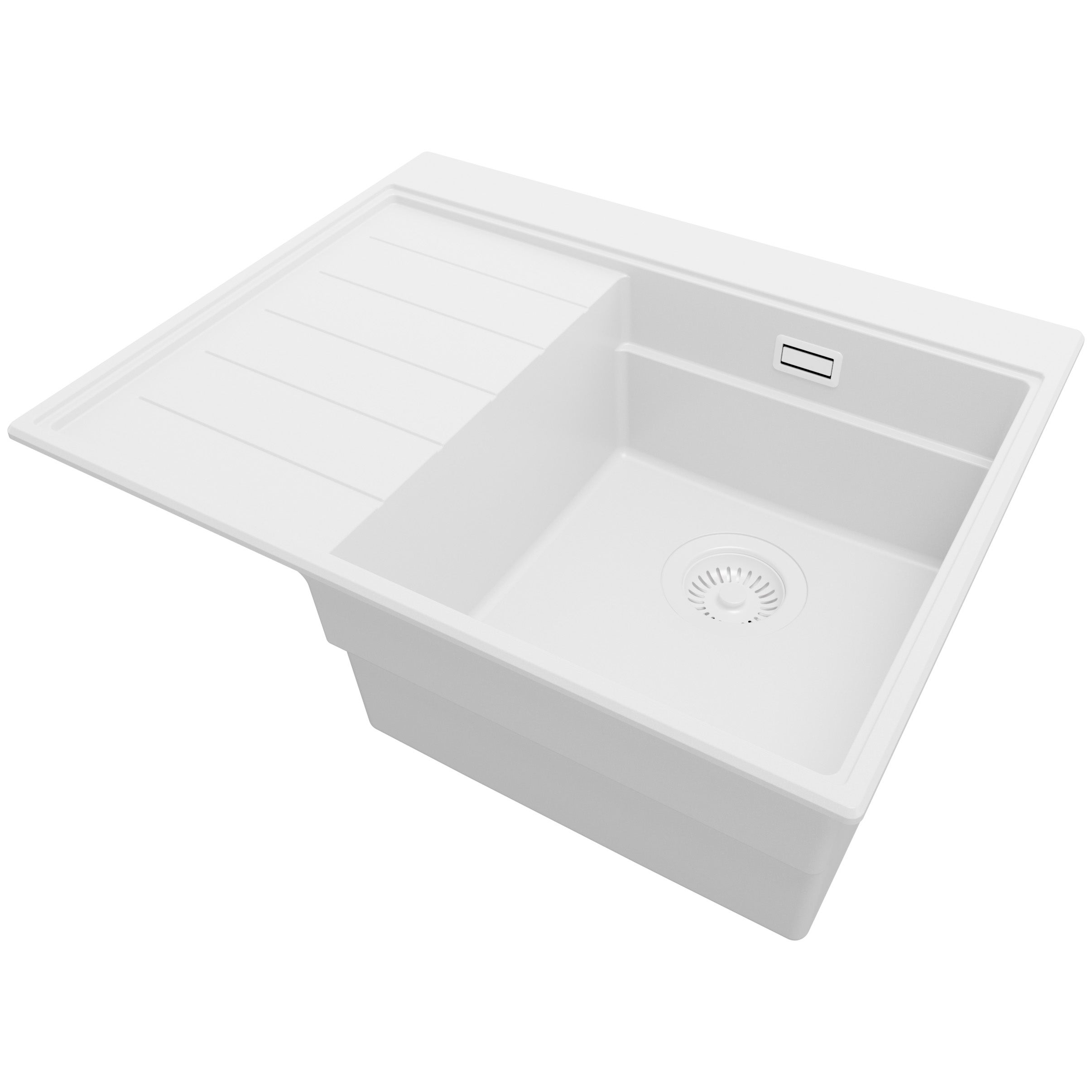 PRIMAGRAN Evier Cuisine En Granit 78x50cm, Lavabo 1 Bac + Kit De Vidage Evier A Encastrer Copenhague 780 De Primagran 77263583