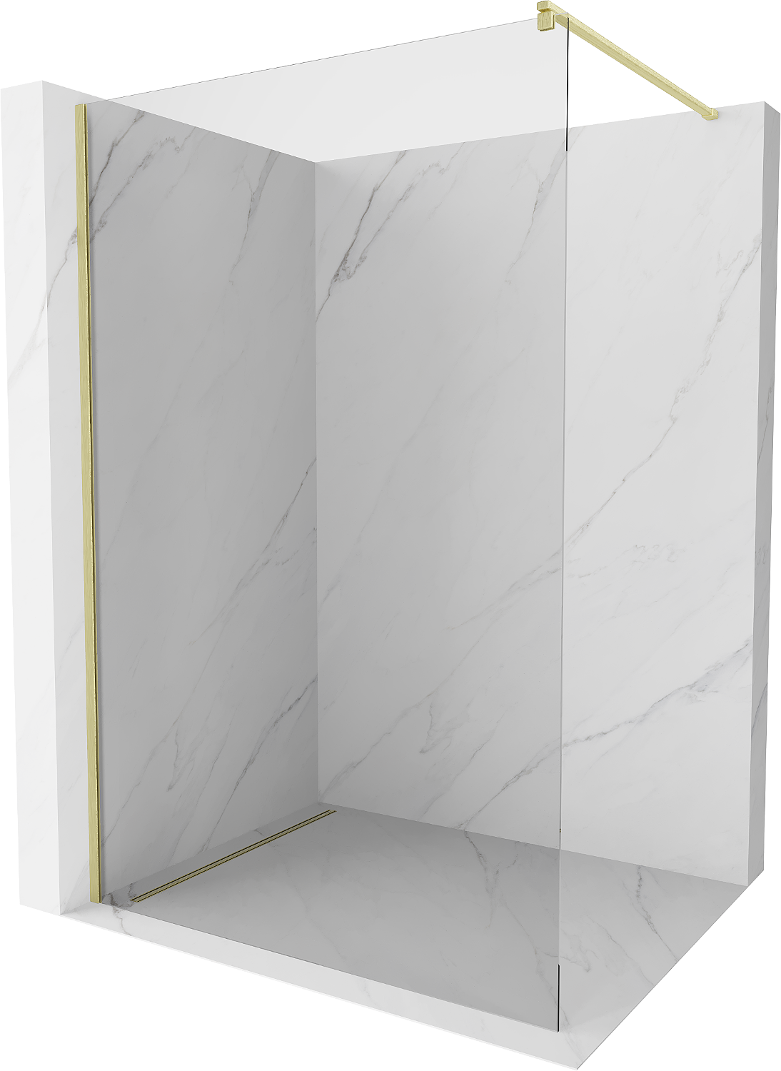 Mexen Kioto ścianka prysznicowa Walk-in 105 x 200 cm, transparent 8 mm, złota szczotkowana - 800-105-101-55-00