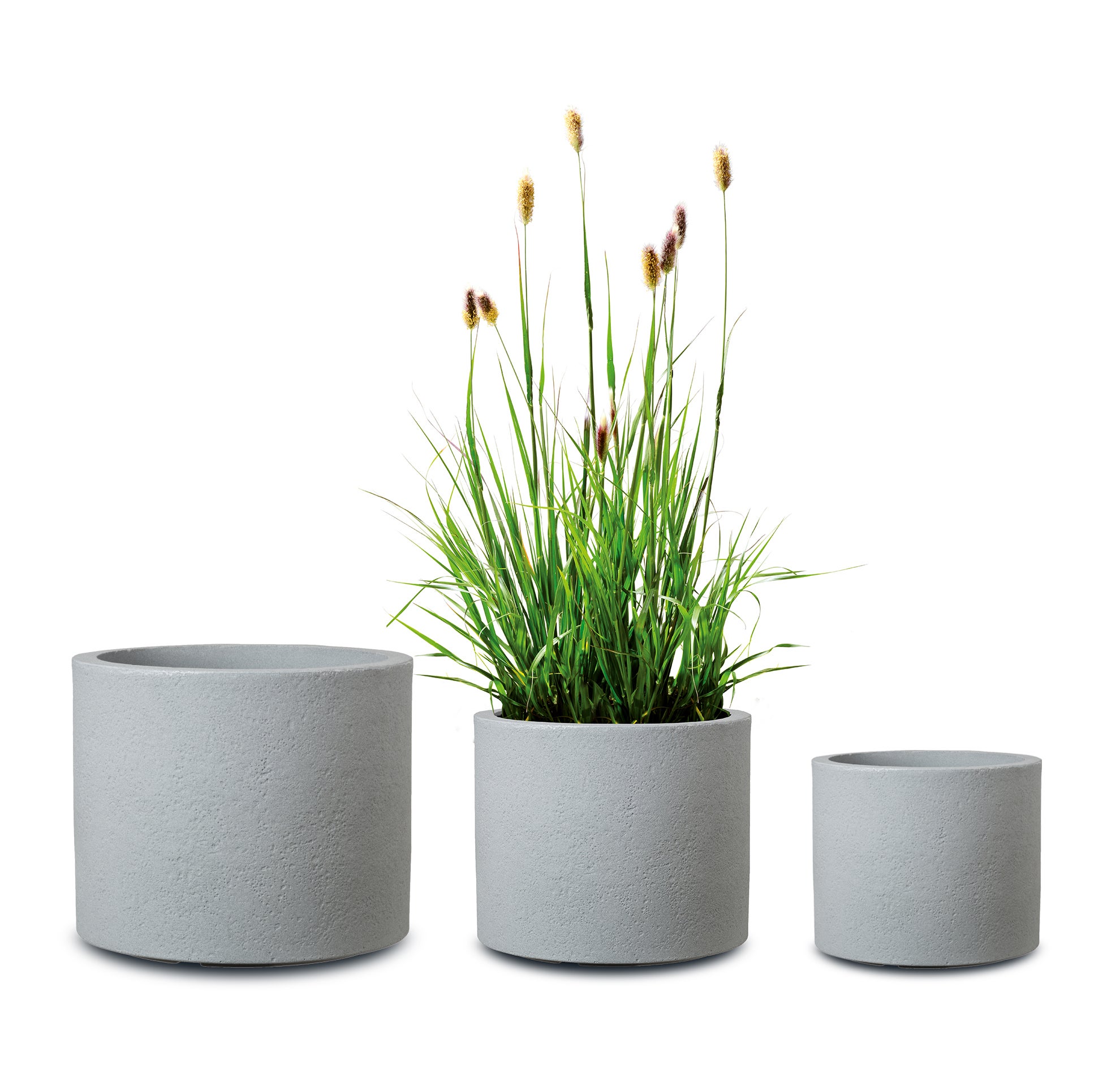 Scheurich Panzano 40, bac à plantes/pot à fleurs/jardinière, cylindrique, coloris: Stony Grey, fabriqué avec du plastique recyclé, pour l’extérieur - 3