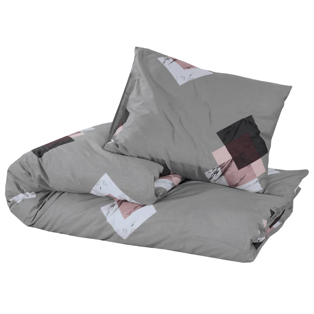 Completo copripiumino in cotone grigio 220x240 cm - 3