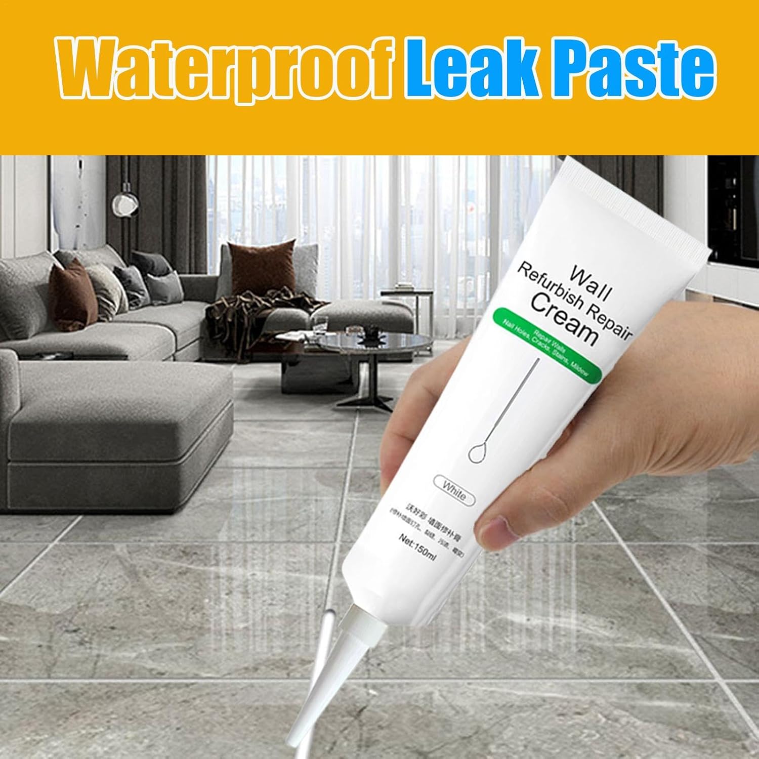 Mastic d'Étanchéité et Pâte de Réparation de Fuites à Base d'Eau (150 ...