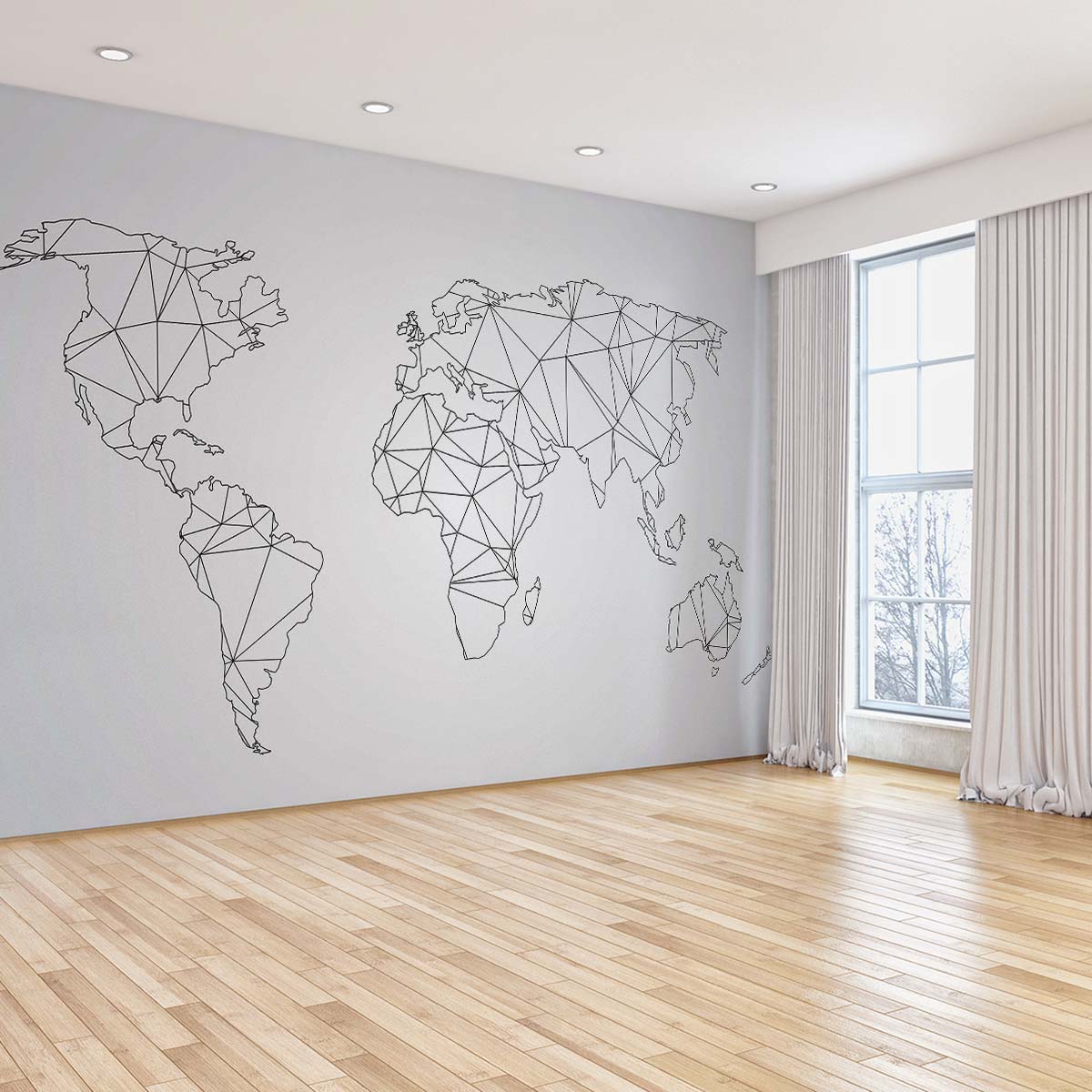 Papel pintado origami de mapa del mundo