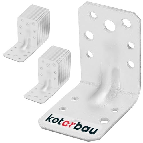 Lot de 24 Cornières en acier 60x60x45 mm - Equerres de fixation galvanisées renforcées - Connecteurs d'angle - KOTARBAU