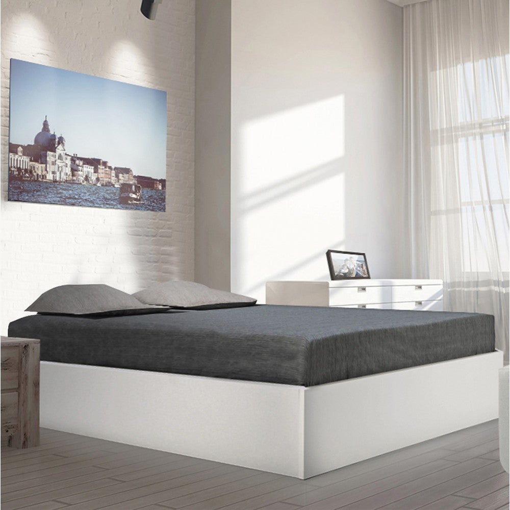 Lit coffre BILBAO 160x200 cm + sommier / blanc - 3