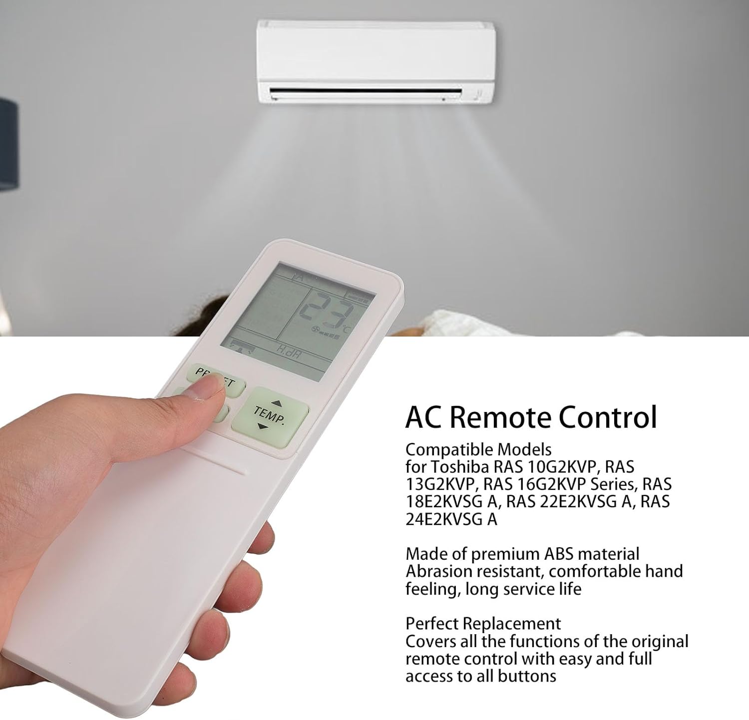 Télécommande pour climatiseur - Remplacement facile pour les modèles Toshiba - Design durable - 2