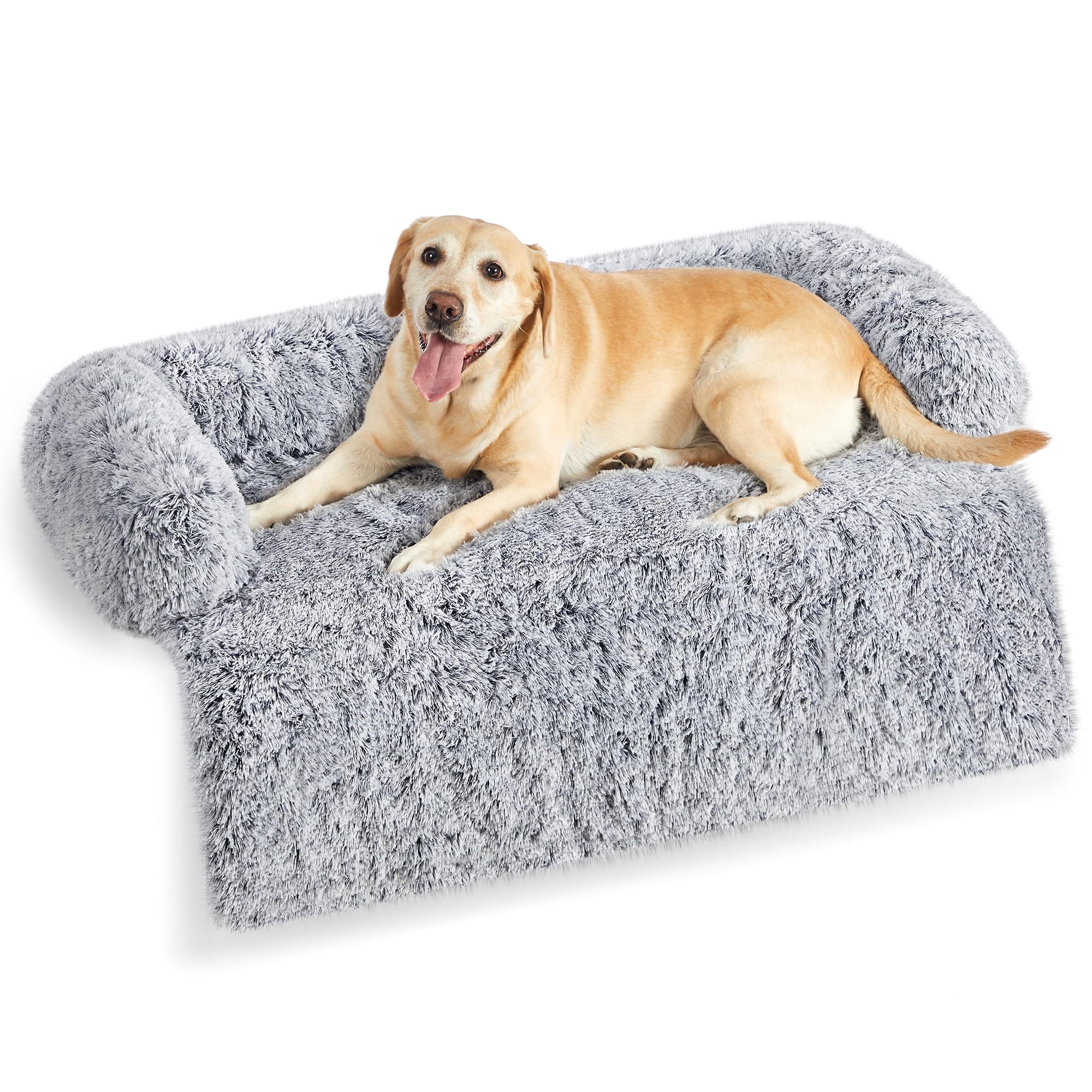 Cama para perros de tela de felpa con funda protectora para sofá