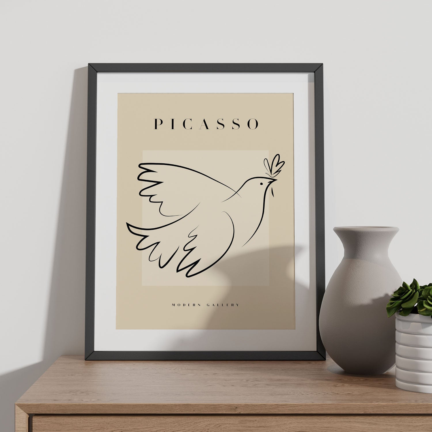 Póster de colección picasso 47 ilustraciones en estilo exhibición de arte surrealismo y cubismo para la decoración de interiores a3 con marco blanco