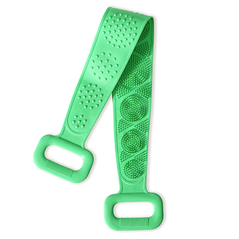 Peelingująca szczotka do pleców - długa szczotka do ciała - dwustronna - 70 cm - szczotka do pleców - silikonowa drapaczka, zielona