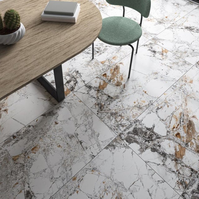Carrelage sol/mur effet marbre blanc PATAGONIA VEINY Full lappato int/ext l.120 x L.60 cm