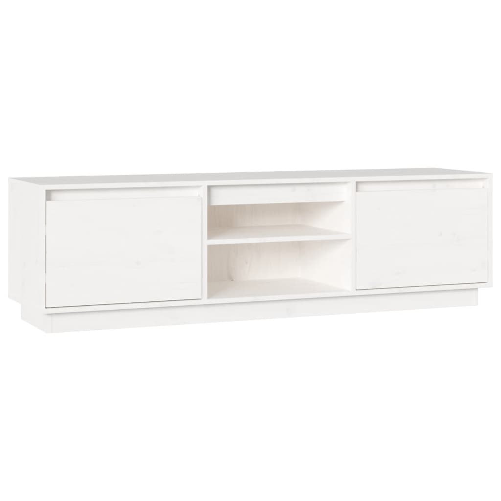 Meuble TV Blanc 140x35x40 cm Bois de pin massif vidaXL - 2