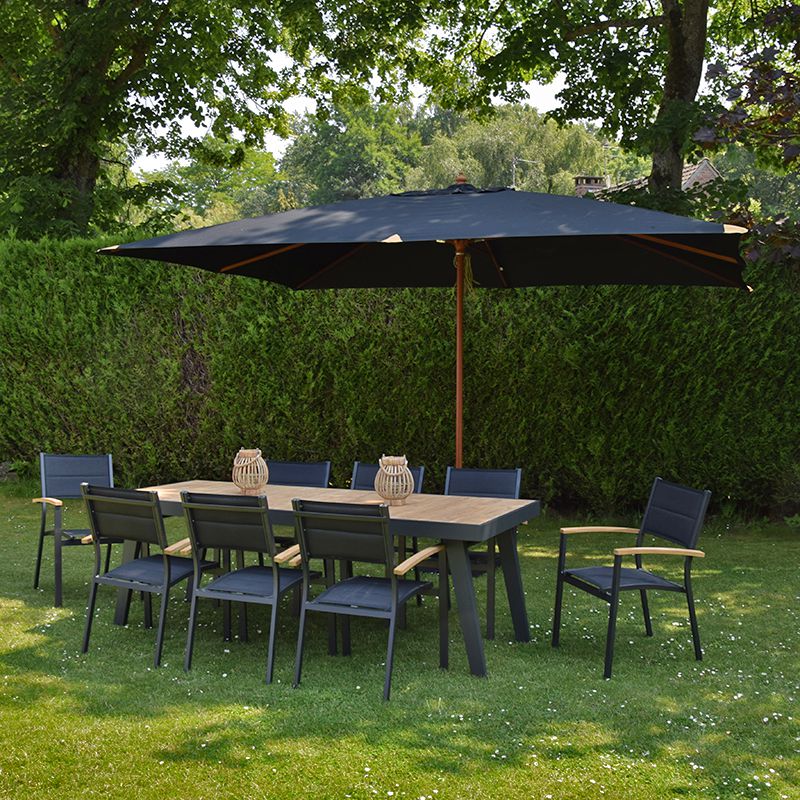 Parasol droit noir 4x3 m Pegasia - 5