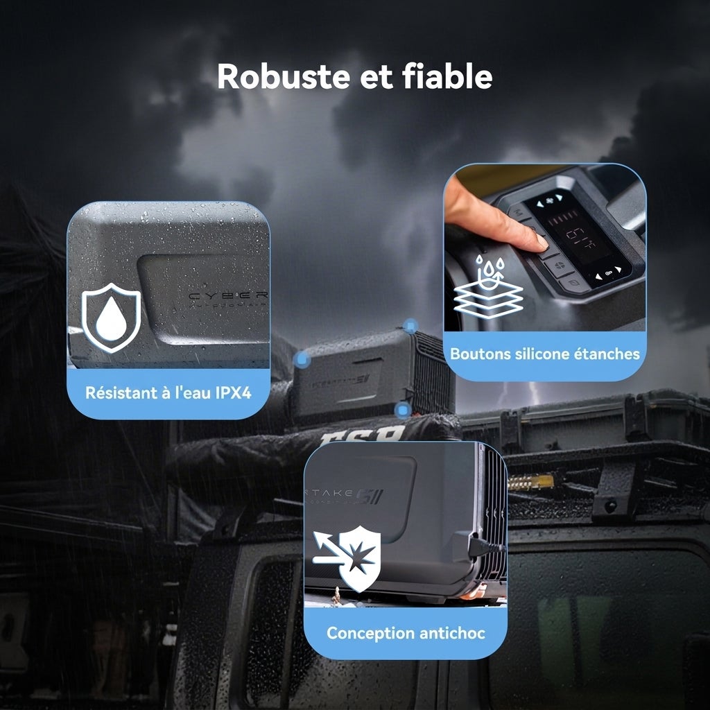 Climatiseur portable Cybertake S2 Pro 5100BTU inverter réversible avec télécommande silencieux camping tente fourgon camping-car 48x26x35.6cm - 5