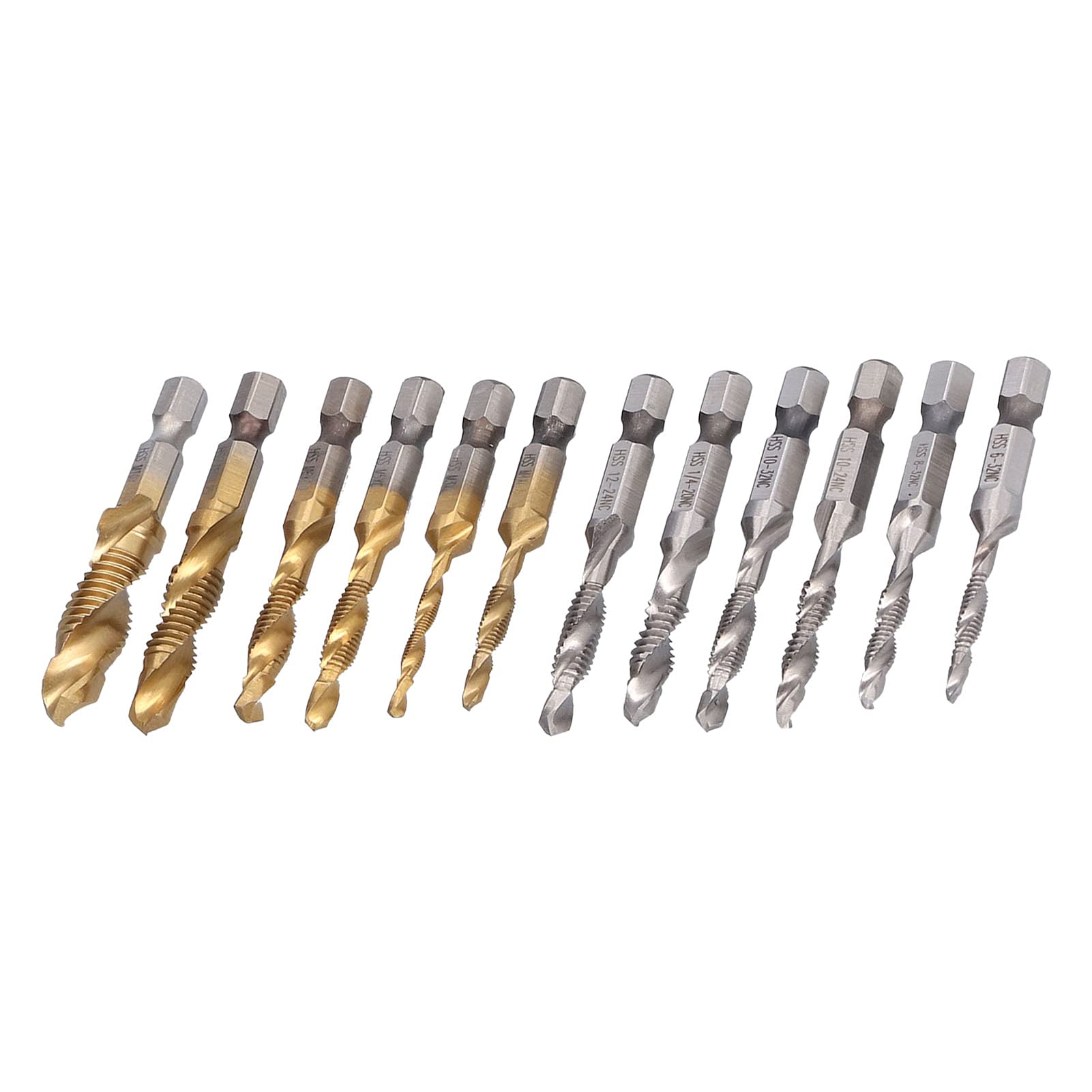 MALAYAS Jeu De 6 Forets Taraudeurs HSS M3-M10 - Mèches Combinées 1/4" Hexagonale