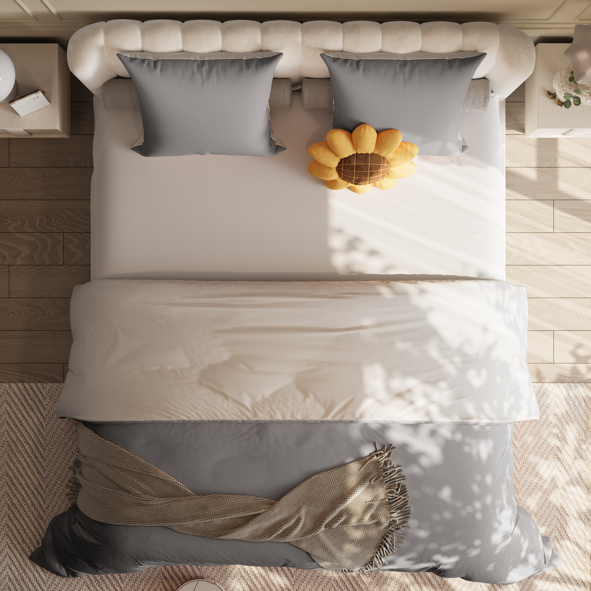 Parure gris foncé gris clair 140x210 cm - 8