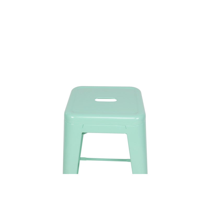 Set di 4 sgabelli da bar in stile industriale in verde chiaro lucido, alti 66 cm - 4