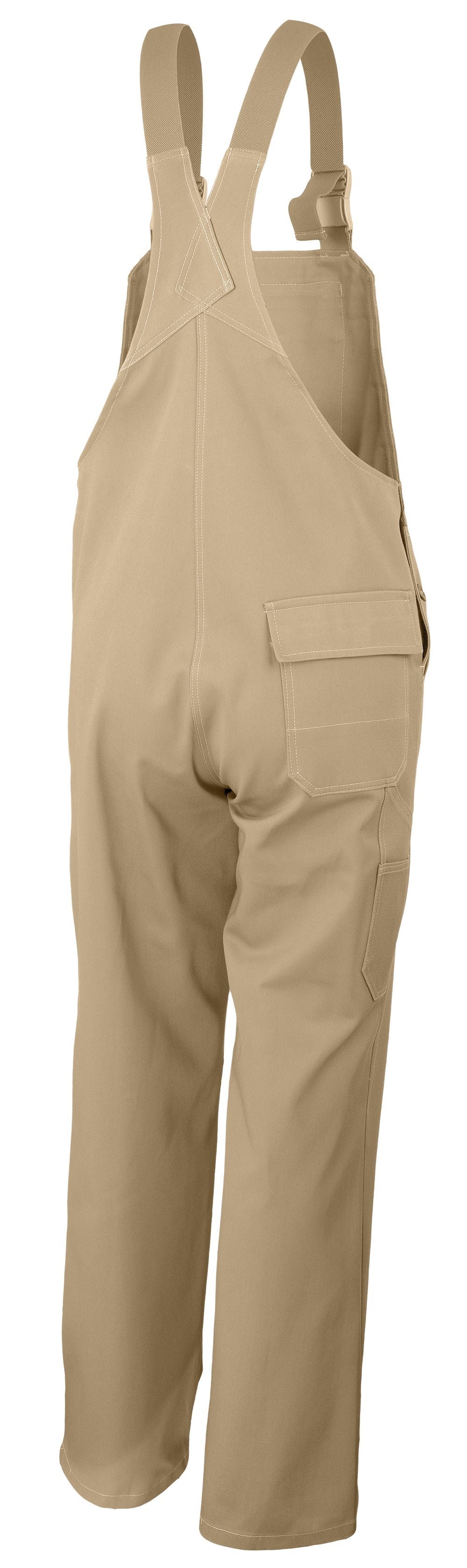 Qualitex - salopette favorite - pantalon de travail en pur coton - kaki - size 44 - Unisex - bleu de travail résistante avec 7 poche - 2
