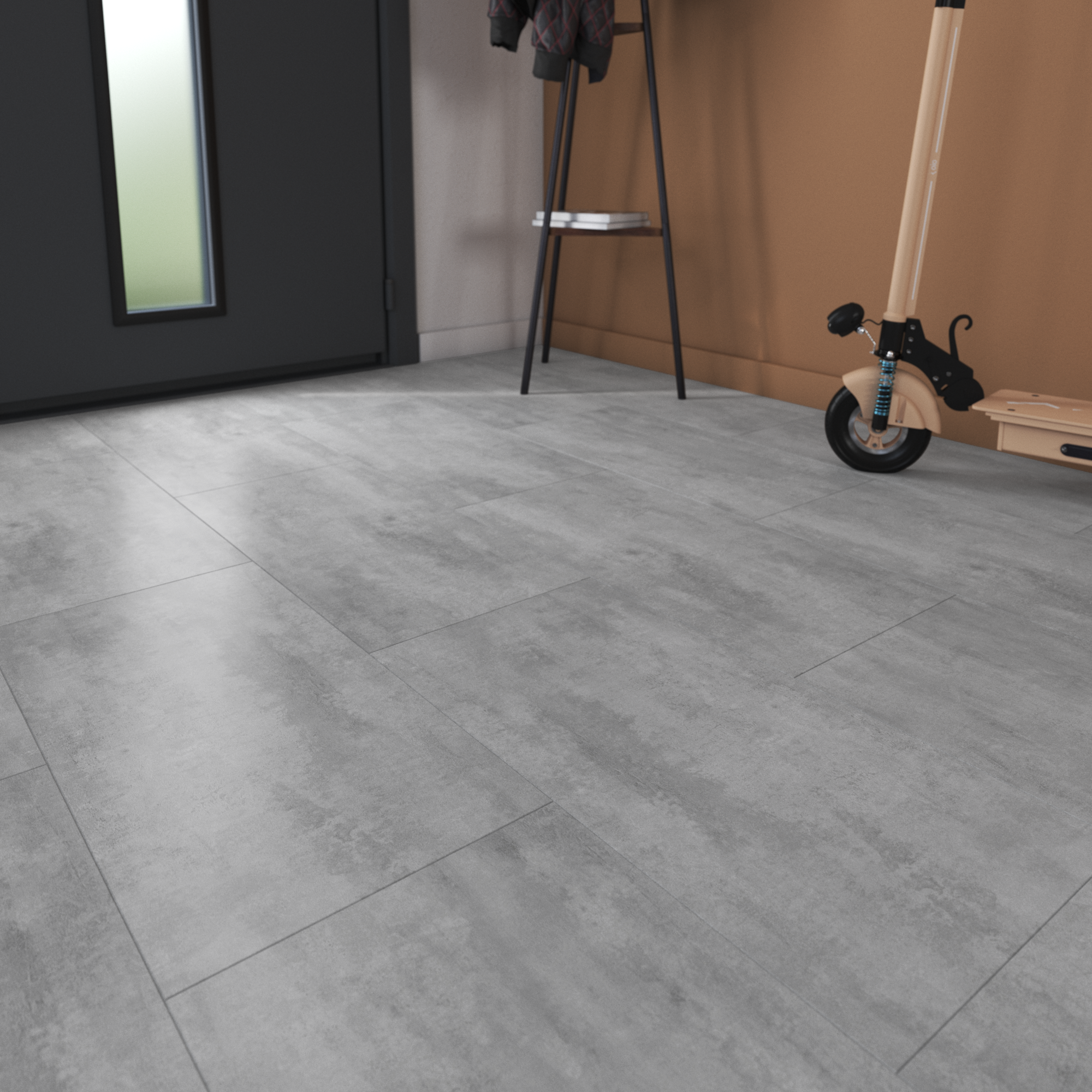 ARTENS - Dalles PVC à clipser Intenso Extrem' avec sous-couche intégrée - Effet béton gris - Epaisseur 5,5 mm - 1,49 m²/ 8 dalles - CORMORAT - 5