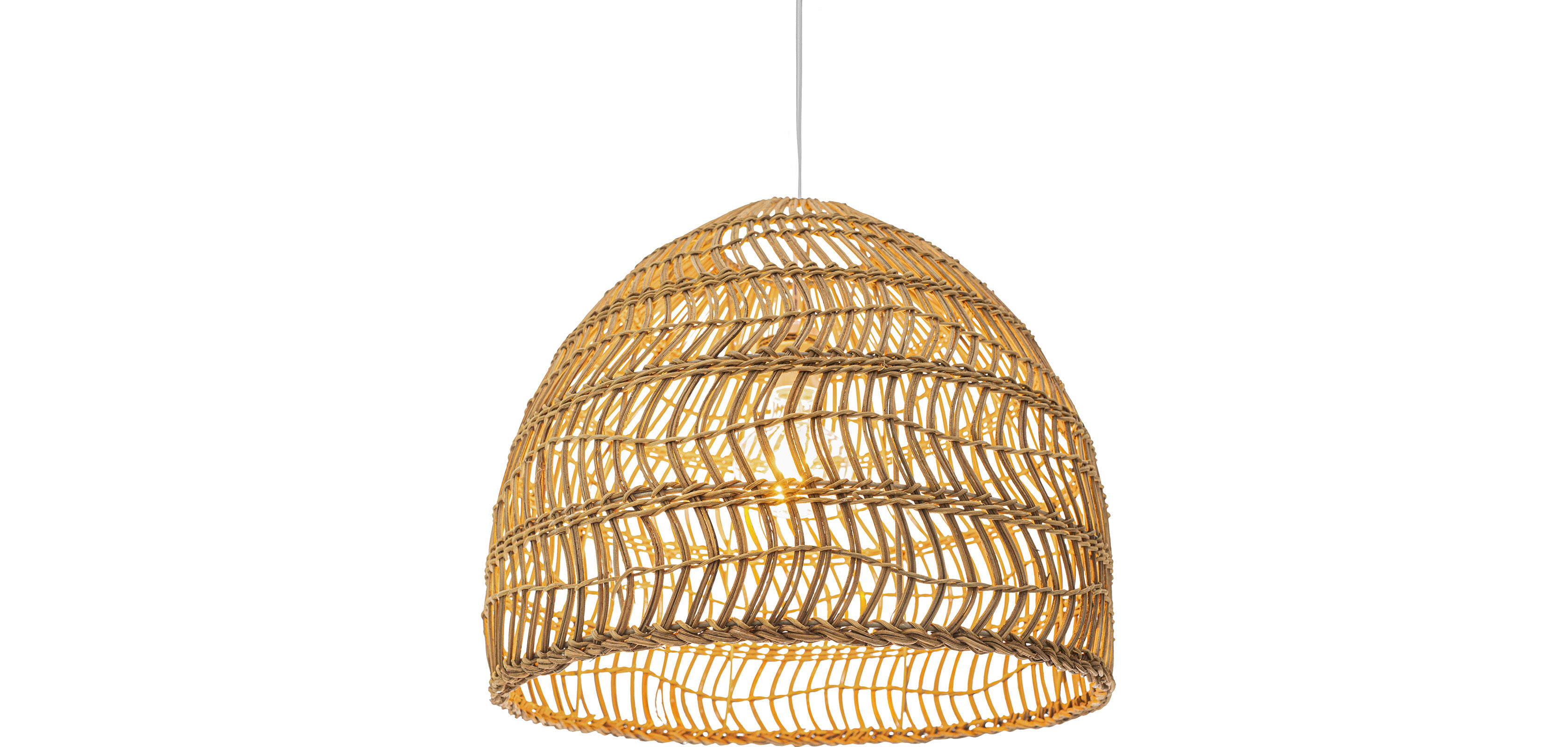Lampe de Plafond en Rotin - Lampe Suspendue stile Boho Bali - 60cm - Seam Bois naturel - 6