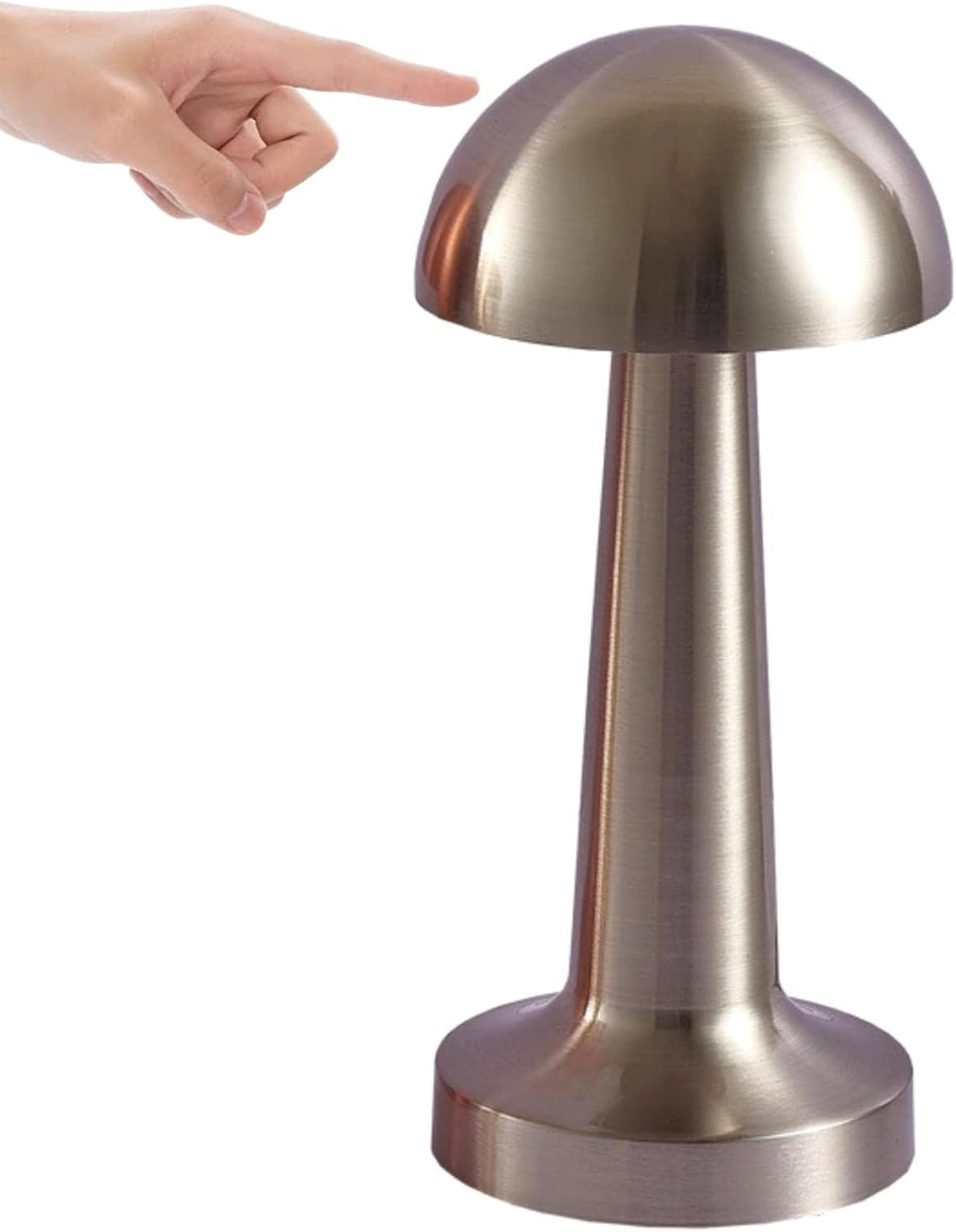 Dotykowa lampka nocna, bezprzewodowa ładowalna lampka LED, zasilana baterią, z 3 poziomami jasności (srebrna)