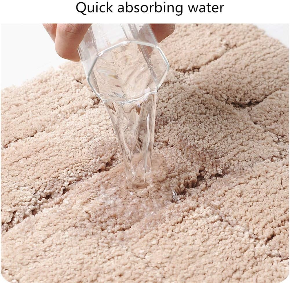 Alfombra de suelo absorbente de microfibra con forma de media luna (Gris) - Alfombra de entrada, de cocina, de baño - 3