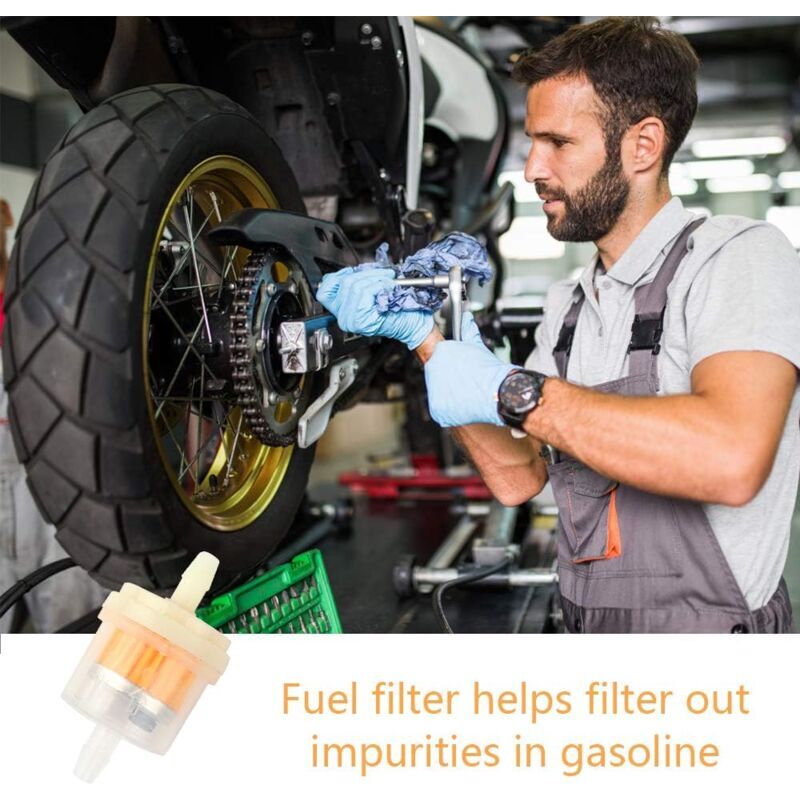 Filtre à cartouche magnétique 10 pièces, filtre à essence pour moto, tondeuse, tracteur, élimine impuretés carburant - 3