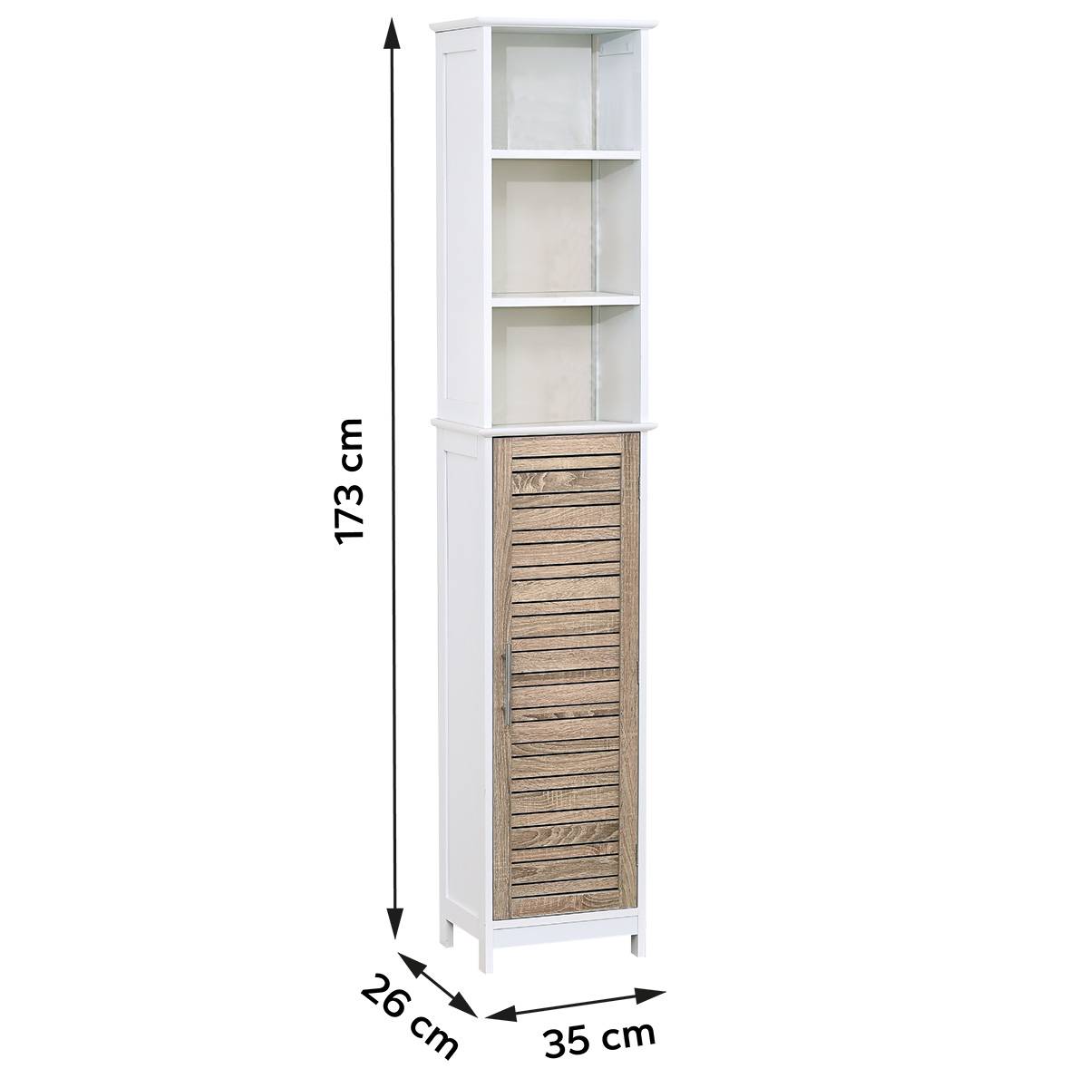 Colonne structure mdf/1 porte et etageres exterieures/interieures mdf - stockholm - Tendance - 3