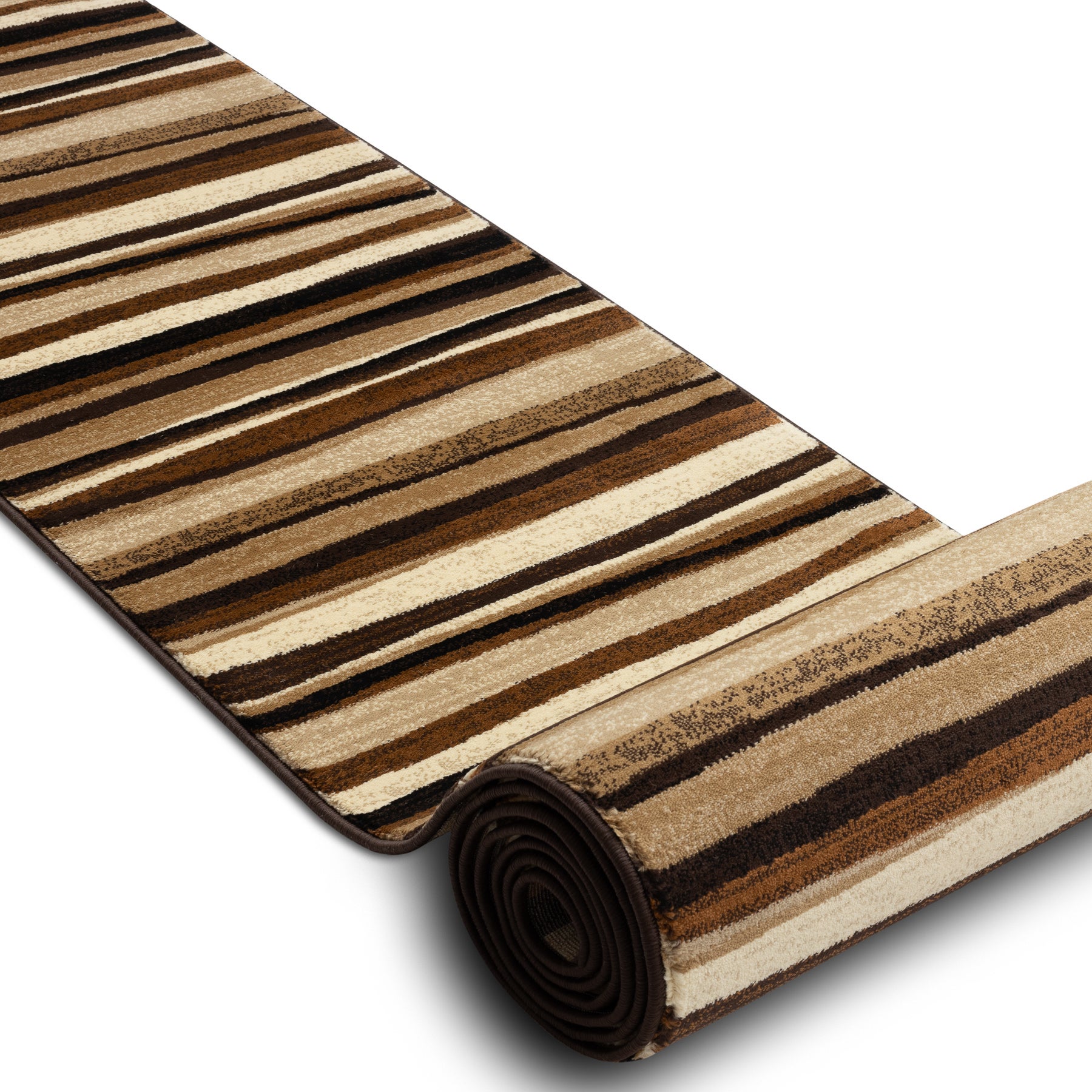 Tapis de couloir ROYAL 5374 RAYURES ONDULÉES beige / marron 80cm 80x200 cm - 2