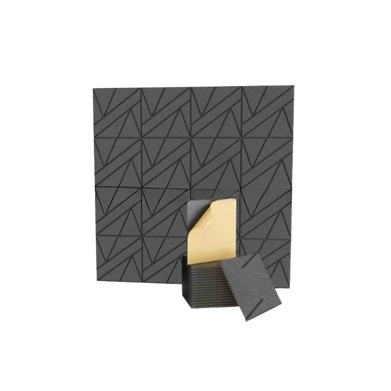12-częściowy samoprzylepny panel dźwiękochłonny, panel dźwiękochłonny z włókna poliestrowego, ciemnoszary, podkład samoprzylepny 30 x 30 cm